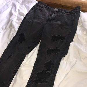 American Eagle high rise ripped jeans